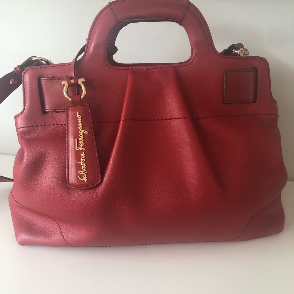 Salvatore Ferragamo Soft Pleated Convertible Bag